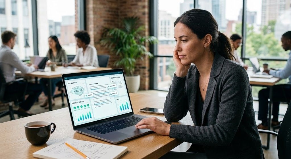 Proofreading tools being used to review SEO website content